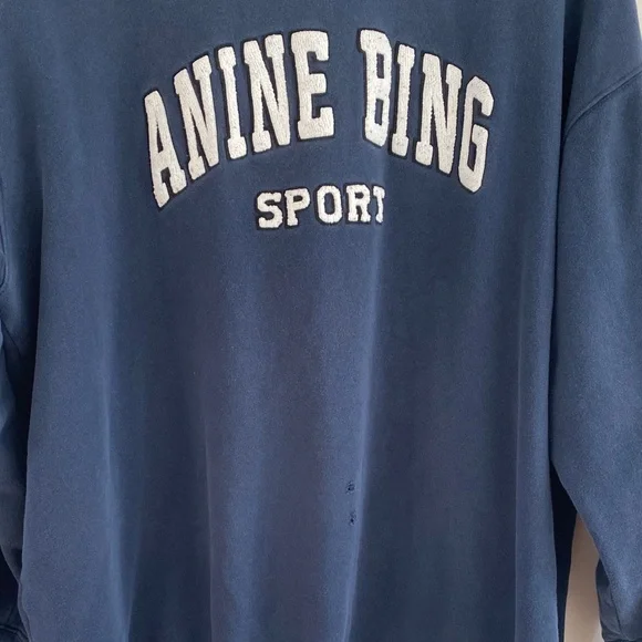 Anine Bing Sport Tyler Sweatshirt in Pacific Blue - Picture 5 of 10